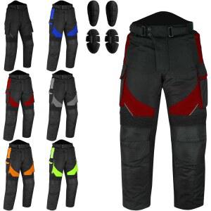 HIVE MOTO 오토바이 바지 엔듀로 라이딩 승인 원단 코듀라 팬츠 직물 CE 보호 XXL 레드 모토크로스 아머