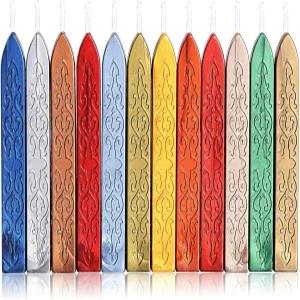 왁스 씰 스탬프 청첩장 봉투 초대장 선물 포장 와인 병(12가지 색상)을 위한 윅이 포함된 옵션 12개 밀봉