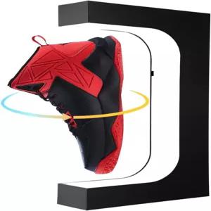 DIDWI 플로팅 슈즈 디스플레이 LED 조명 회전 자기 부상 스니커즈 랙이 있는 공중 스탠드 홀더 신발 수집가