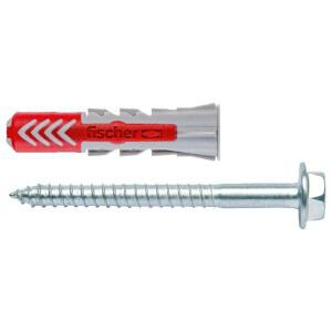 DUOPOWER 10X50MM 8인치 2인치 플러그 고정을 지능형 25개 버전 위한 미터법 합판의 범용 강력한 건식 벽돌 부품 기술 나사 콘크리트 포함 벽체