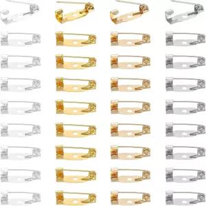 메카닉시티 200개 브로치 핀 백 금속 막대 DIY 공예용 안전 걸쇠 이름표 배지 코르사지 주얼리 제작(15mm