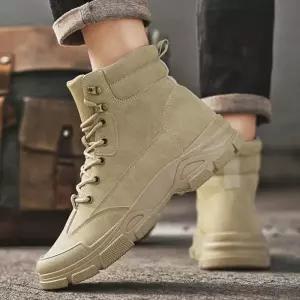 밀리터리 남성 하이탑 스니커즈 사막화 워커 운동화 - 2컬러