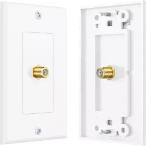 케이블 매터스 2팩 1포트 TV 월 플레이트(코크스 플레이트) 흰색