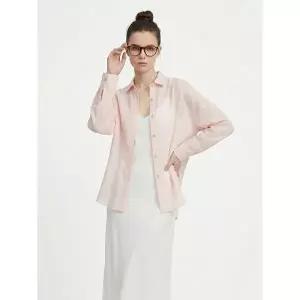 [하프클럽/샵앤]여성 파스텔 하객룩 시스루 심플 긴팔 블라우스 EGG-WBL-21134-