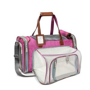 MR BEAMS PEANUT 확장형 튼튼한 프리미엄 브랜드 항공사 잠금 프로파일 침구 시리즈 플러시 베이스 로우 인조 양면 캐리어 반려동물 승인 부드러운 골드 토트백 지퍼 합판 셀프 플리스