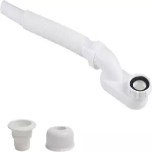 Yinno 유연한 욕조 배수관 업그레이드된 누수 없는 로우 프로파일 1 1/2P 플랫 키트 P 트랩 프리스탠딩