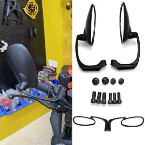 범용 레트로 복고풍 엔틱 바이크 오토바이 미러 - 카페 레이서 스쿠터 모페드 및 전기 자전거용 조절 가능