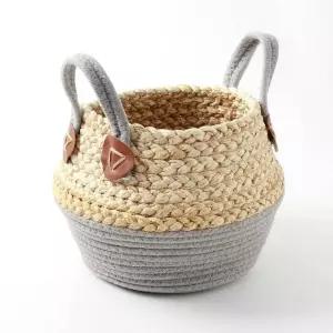 내추럴 화분 바구니 접이식 커버 그레이