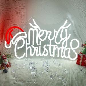 네온러브 메리 크리스마스 네온사인 산타 모자 벽 장식 산타클로스 리드 라이트 파티 바 맨 동굴 클럽 샵