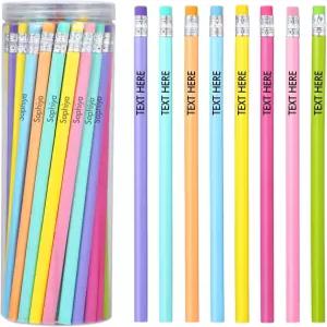 텍스트 이름 50 PCS가 새겨진 디니컬 맞춤형 연필