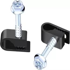 나사 고정 장치가 있는 TKCHAX 케이블 클립 - 동축 이더넷 전기 벽돌/스투코 사이딩 실외 벽걸이용 자외선