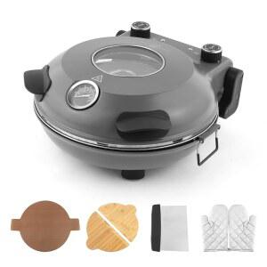 세라믹 스톤 듀얼 조절 가능한 온도 기능이 있는 실내용 12인치 전기 조리대 피자 오븐 4 도구 LMR 그레이