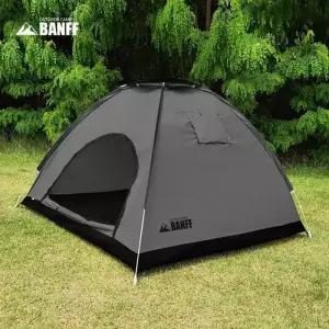 밴프 원터치 텐트 베이직 캠핑 그늘 여행 쉘터 3-4인 그레이
