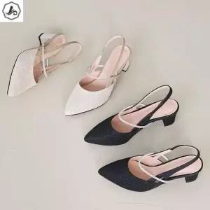 [애슬릿] 메리제인 슬링백 큐빅 스틸레토 구두 5cm