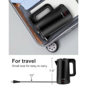 8L 전기 주전자 스테인리스 스틸 800와트 휴대용 27온스 자동 차단 고속 주방용 끓이기 소형 보일러