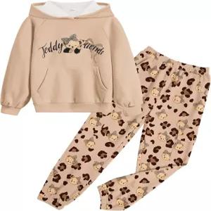 Arshiner 2피스 여아 의상 타이 다이 트레이닝복 바지 세트 긴팔 운동 트레이닝복과 주머니가 있는 스웨트