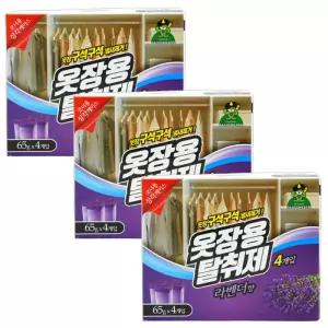 산도깨비 방향제 옷장용 탈취제 라벤더향 65g 4개입 x 3개