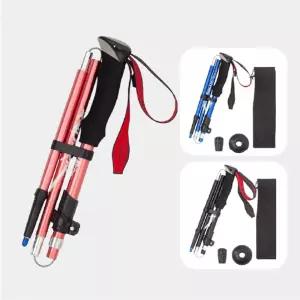 (이거찜) 올인원 아웃도어 초경량 5단 접이식 등산 스틱 트레킹 산행 필수템 폴대 딩용 휴대용 캠핑용품 킹