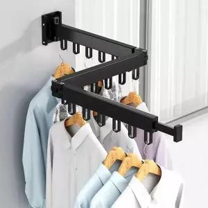 폴딩 VPQ911Q1 빨래건조대 이불건조대 베란다 블랙 벽걸이