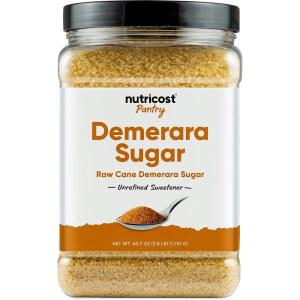 뉴트리코스트 팬트리 정제되지 않은 데메라라 설탕 (4파운드 병) :: 베이킹, 요리, 차, 커피 등에 적합 | 첨가물이 없는 생캔