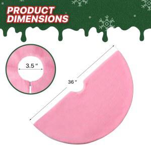 모니블룸 인조 모피 크리스마스 트리 스커트 핑크 장식 35인치 파티