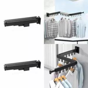 3단 ZDE815N5 폴딩 벽걸이 빨래건조대 블랙 이불건조대 베란다빨래걸이