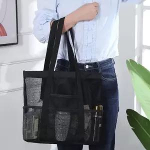 비치 휴대용 메쉬가방 아쿠아백 투명 방수 여름 물놀이 바캉스