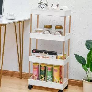 주방 NQK077X2 좁은 선반 4단 이동식