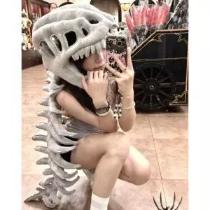 코스프레 모자 공룡 뼈모양 축제 공연 푹신한 업그레이드 아빠 캐릭터