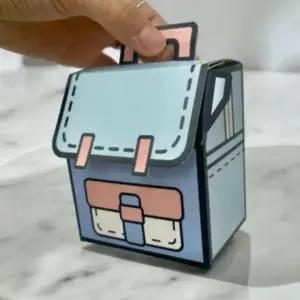 5개 블루 예쁜 책가방 미니 종이상자 선물 포장 케이스 간식 박스 구디백지 구디백 봉투 작은 용박스 답례