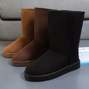 남녀공용 털안감 미들 부츠 스웨이드 겨울슈즈 캐주얼편한코디부츠 데일리 따뜻한 블랙 기모