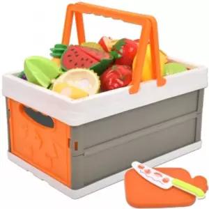 폴딩 피크닉 바구니 썰기 소꿉 주방놀이 과일세트 cf-76 음식 모형 마트 역할 장난감가게 가게