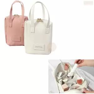 화장품 가방 핑크 화이트 여행 출장 메이크업 손가방 미니 파우치 여성용