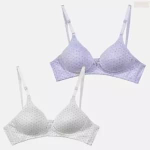 땡땡이 무늬 노와이어 B컵 브라 10대 학생 브래지어 브라자 속옷 브래이저