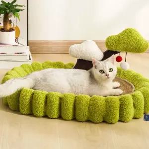 딩동펫 고양이 스크래쳐 침대 휴식 생활 용품 부클 그린랜드 MNS