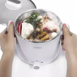 소형 전기 냄비 다용도 라면 기숙사 멀티 전기 쿠커 휴대용 싱글 간편 스테인리스 자취생 여행용 다이얼