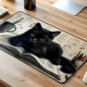 800x400 방수 고양이 캐릭터 애니 마우스패드 장받침패드 게임용 용품 PC PC대 게이밍