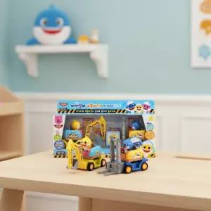 아기상어 포크레인 지게차 세트 중장비 자동차 미니카 포클레인 건설놀이 풀백카 장난감 유아