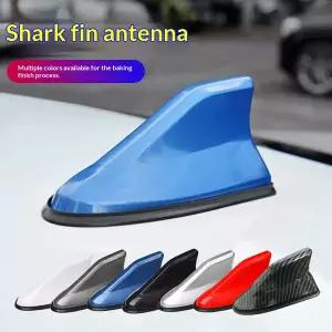 호환   카본 파이버 룩 자동차 루프탑 마운트 샤크핀 안테나 토퍼스 오토 라디오 AM FM 안테나 신호 증폭기