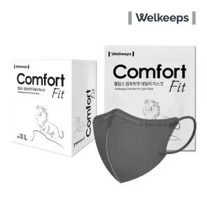 웰킵스 마스크 일상 데일리 새부리형 방한 다크그레이 25개입 MNA