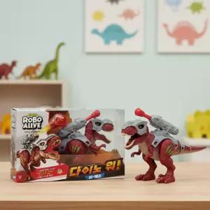 로보다이노워 티렉스 공룡 로봇 장난감 티라노사우르스 무기 발사 갑옷 전투 불빛 작동 모형