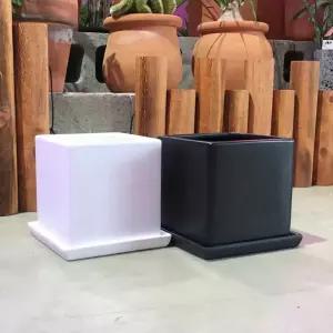 도기 화분 13x13x13 사무실책상 미니도자기식물화분 깔끔한 도자기 귀여운 미니꽃 인테리어