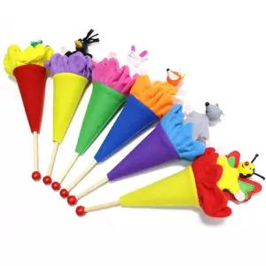 유치원 연극활동 역할놀이 동물 막대인형 6종 가정보육 교육 장난감