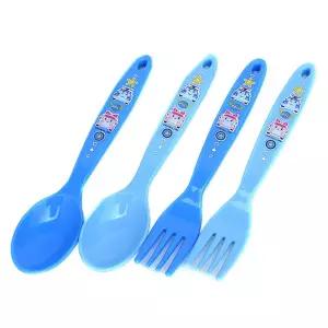 폴리 어린이 스푼 포크 4P 세트 블루아동숟가락 유아 캐릭터 다용도 식기 수저