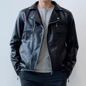 남성 오토바이 라이딩 레더 재킷 블루종 가죽 자캣