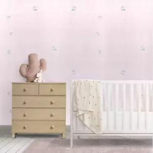 아이방 거실 셀프벽지 50cm 10m 타탄 입체꽃핑크 실크 포인트 단열 합지 스티커 시트지