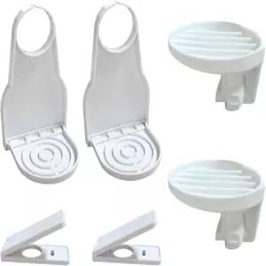 스팬시 2세트 세탁 세제 디스펜서 컵 홀더 배수구가 있는 타이드 암 해머 엑스트라 올 퓨렉스 퍼실과