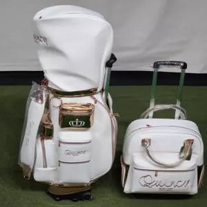 중고 여성용 쯔루야 QUINCY SZ 골프백 세트 (바퀴 캐디백, 바퀴 보스턴백)