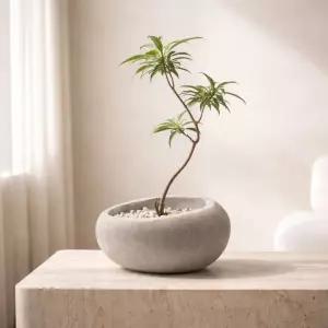 빈티지 경량 마그네슘 시멘트 타원 화분 S 16x12x14cm원예 베란다 디자인 카페 꽃화분 식물 인테리어