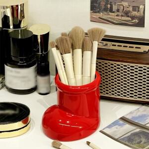 귀여운 신발 모양 수납함 펜 홀더 창의적인 부츠 크리스마스 장식품 학생 기숙사 책상 화장 브러쉬 신상품